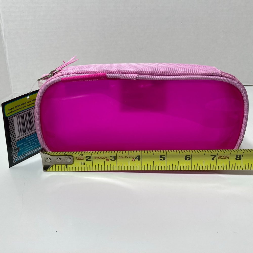 5 Pink Makeup Bag Pencil Case Zipper Organizer - Picture 2 of 12